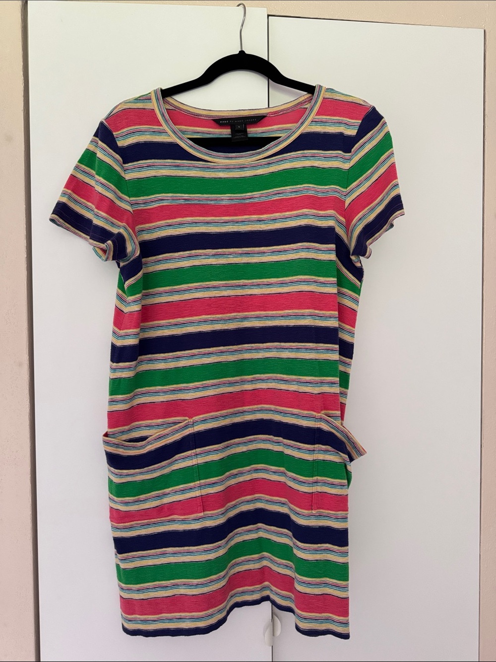 Marc by Marc Jacobs Multicolor Striped Short Sleeve Mini Dress